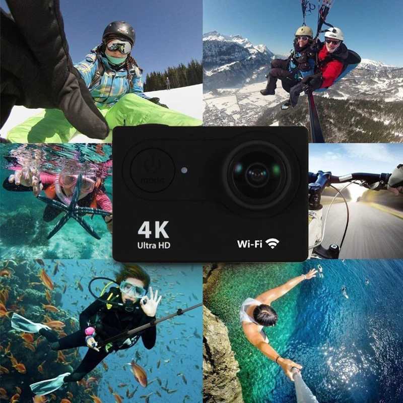 Smart Home Security System 4K Action Camera 1080P/30F WiFi 2.0 170D Underwater Waterproof Helmet Video Recording Camera Sports Cameras Outdoor Mini Ca