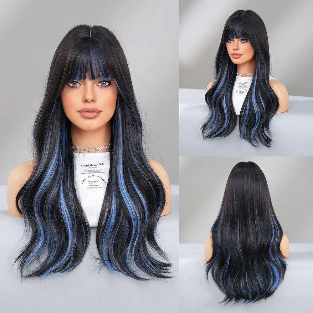 Women's Black, Dyed Red, Bangs Wig, Full Head Hairstyle, Big Wave, Long Roll Lolita Wig Kq9 Kq9