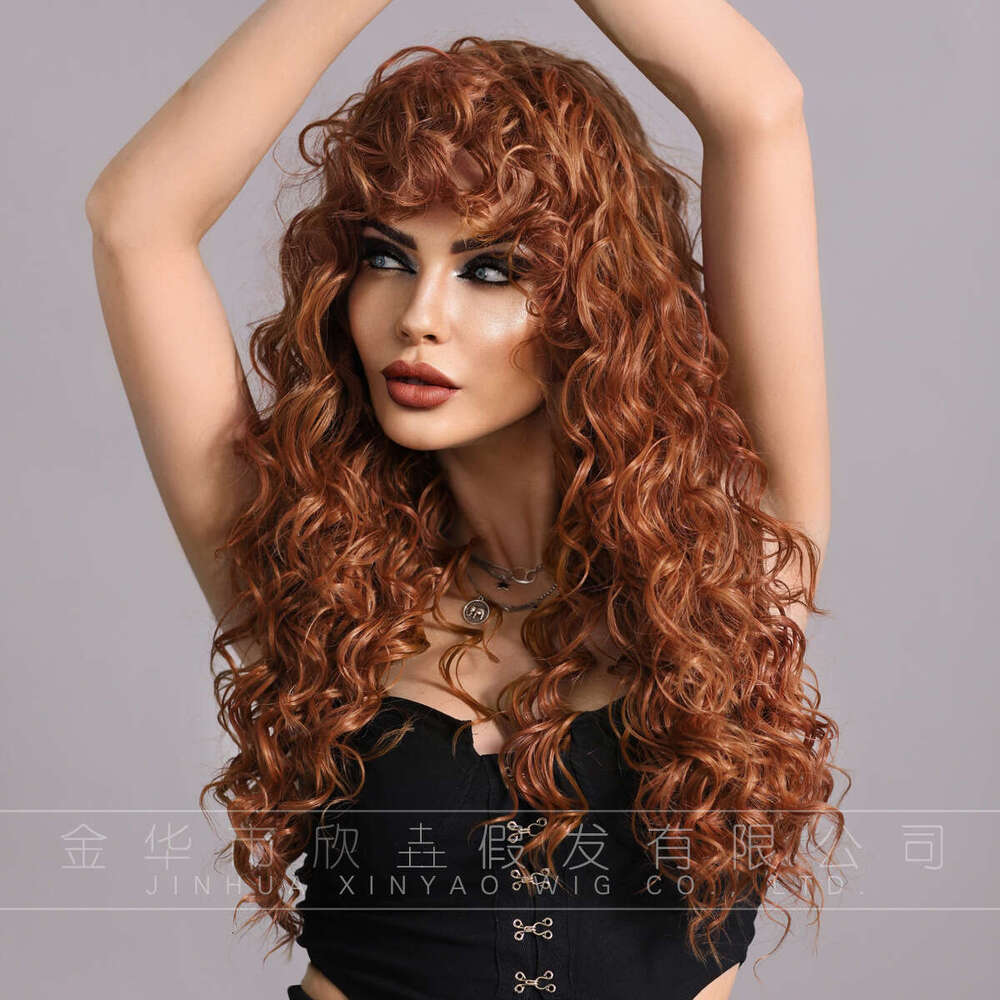 Latin American Women's Wig, Synthetic Fiber, High-Temperature Silk, Rose Net, Small Curly Hair, Long Hair Kq9 Kq9