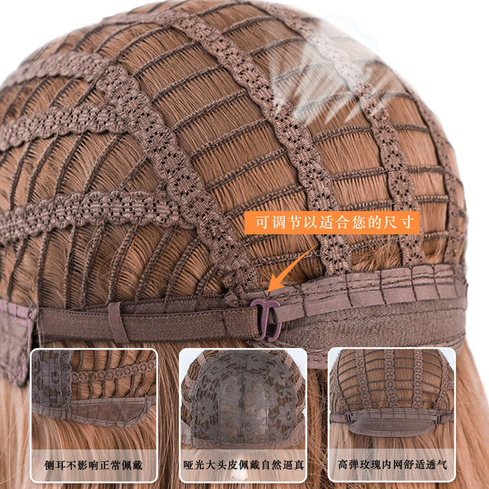 New For Women With 57Cm Natural Full Head Cover, Long Straight Hair, Inner Button, Air Bangs Wig Kq9 Kq9