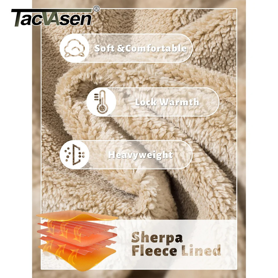 TACVASEN Winter Thick Wool Crewneck Sweatshirt Mens Warm Sherpa Lining Heavy Winter Floral Basic Top No Hoodie 241216