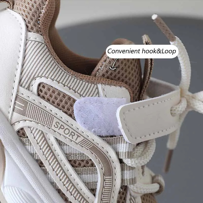 Autumn Boys Little White Shoes Spring and Autumn Girls Mesh Breathable Casual Running Shoes Childrens Sports Shoes 241216