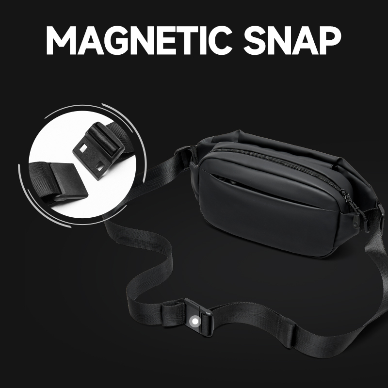 Men Waterproof Fanny With Magnetic Snap Trendy Shoulder Bag For Traveg Sporting Fit
