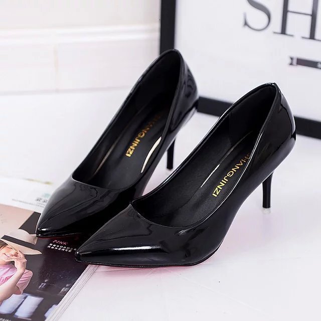 Ddmywed Korean Fashionable Solid Color Casual Light Mouth Women's High Heels, Slim Heels Chinese Brand Shoes F1217-33 ddmythur