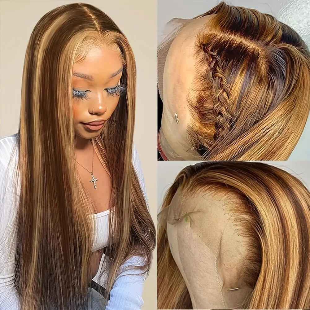 100% Really Wig Long Brazilian Blonde for Women 13x4 Transparent Lace Front Human Hair Preplucked Heat Resistant Highlight Short Bob e curly Wigs