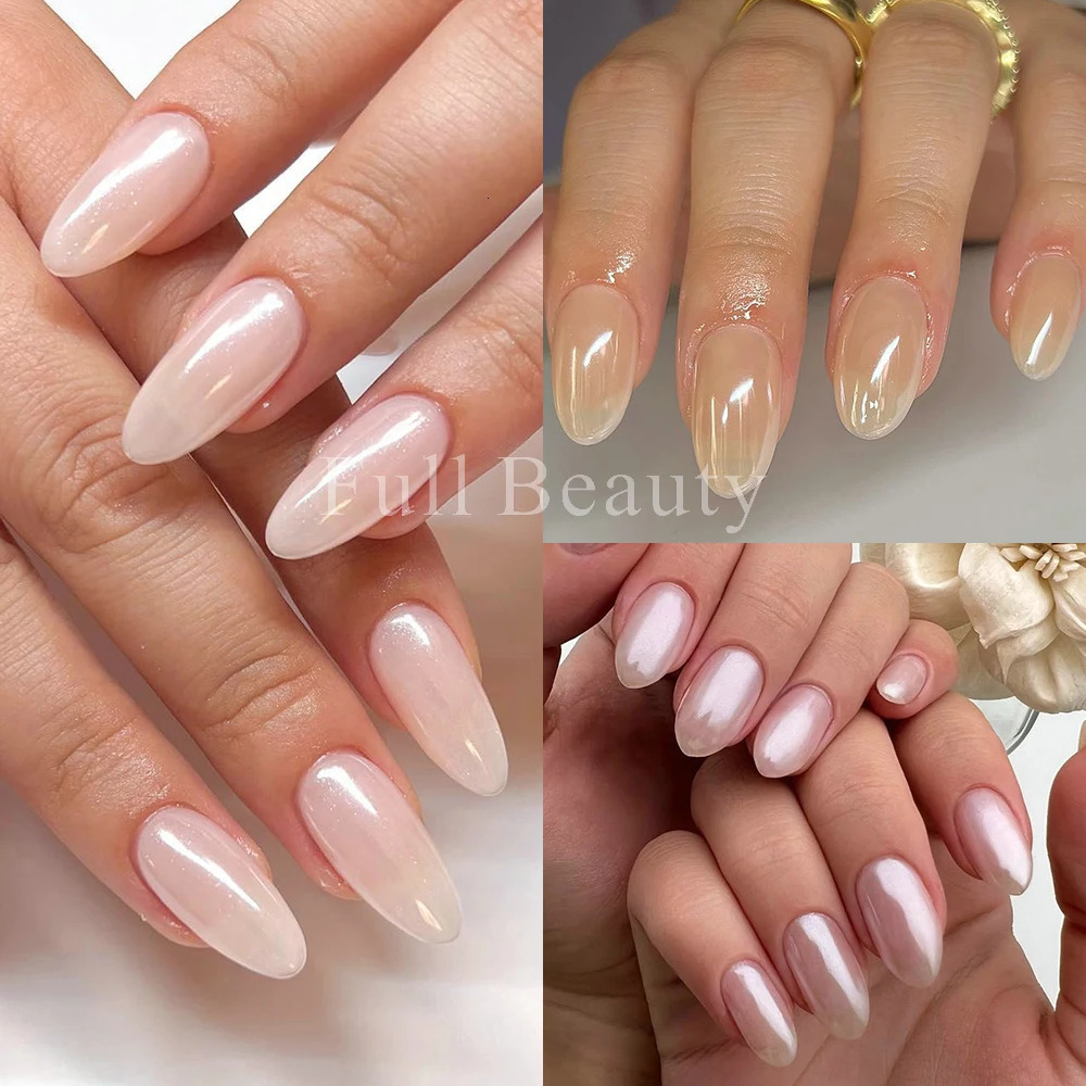 White Chrome Pearl Nail Powder Shimmer Glitter Wedding Bride n Aurora Rubbing Dust Mirror Effect Fairy GLY459 241213