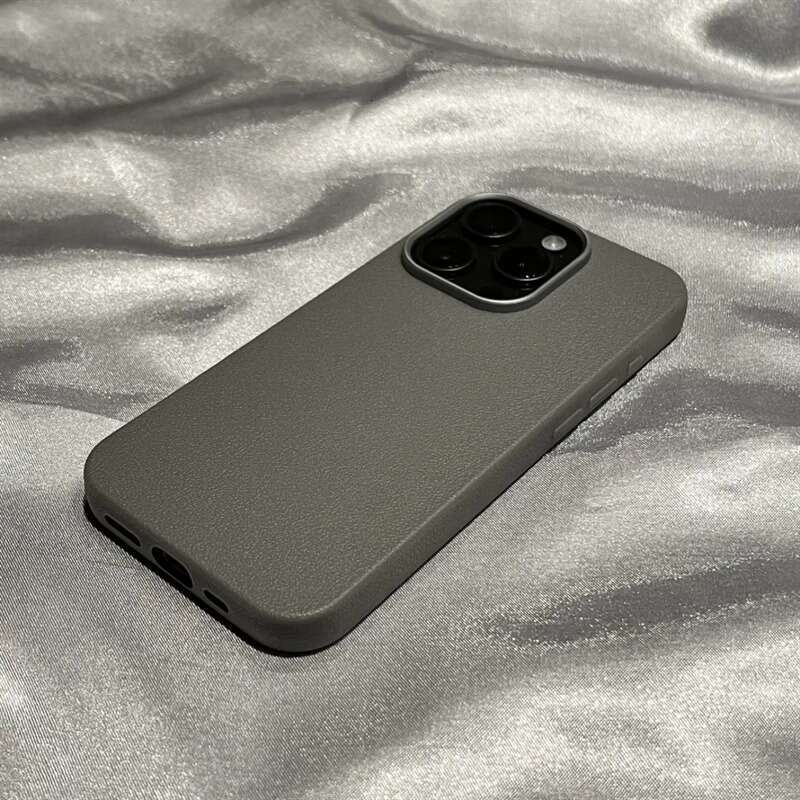 Plain leather pattern suitable for Apple 16Promax phone case 15PRO, high appearance 14PRO, anti drop dirt resistant, personalized and simple