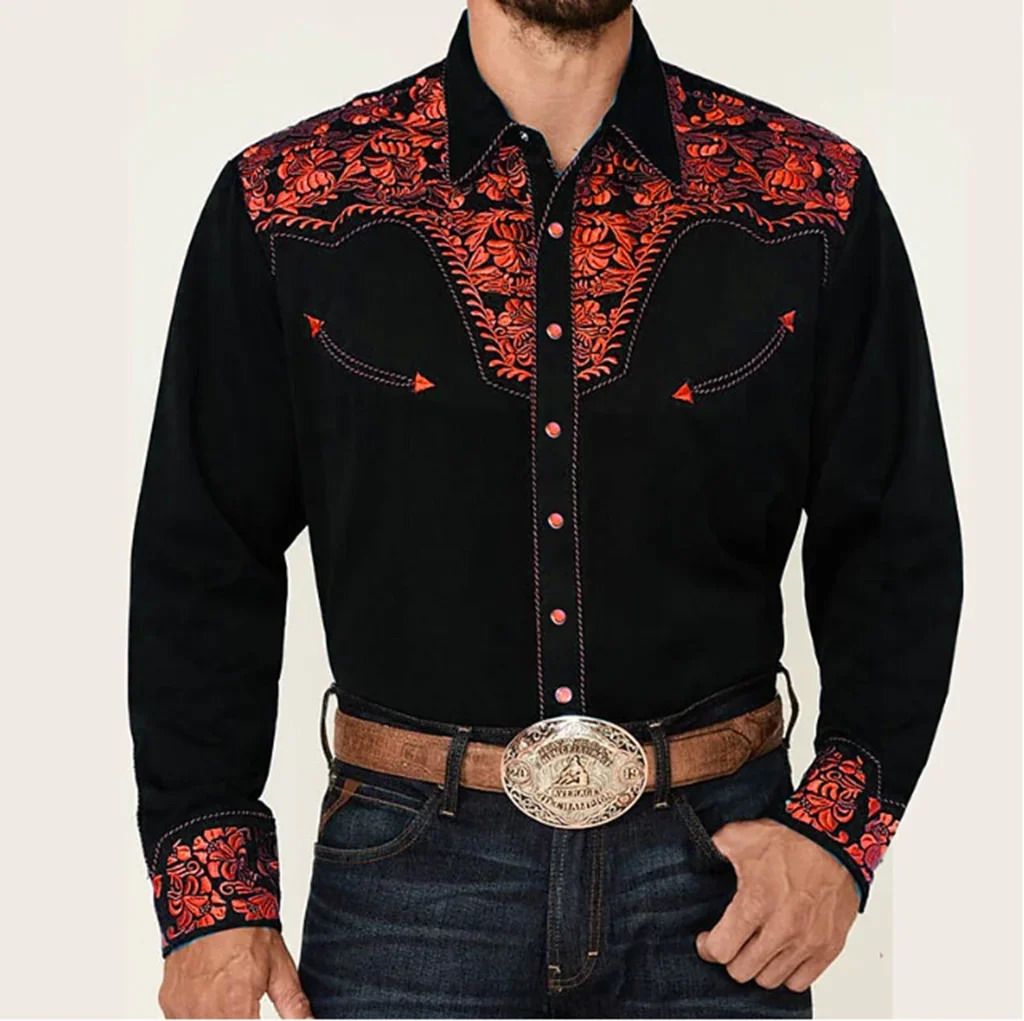 Mens shirts Western style shirts floral graphic prints rotating long sleeves buttons printed clothing fashion er soft 241216