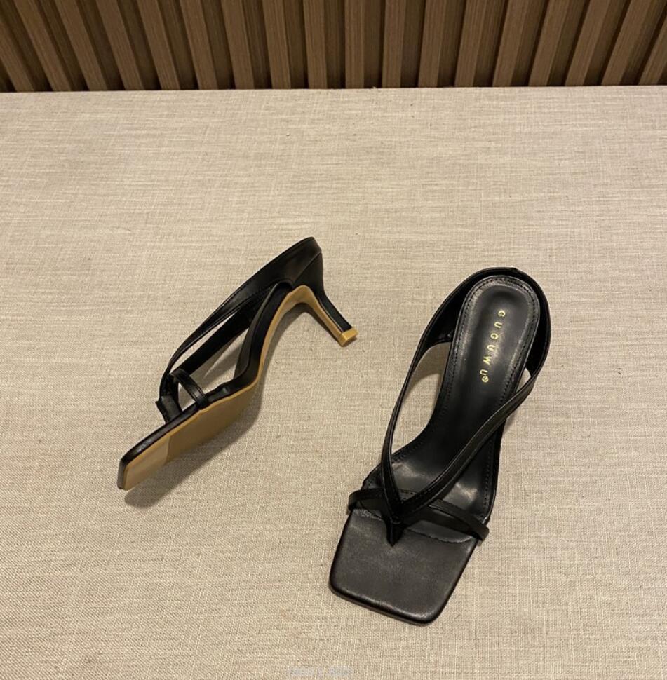 2024 Women's Heel Flip Ps Gold Sier High Heels White Sandals Women Mules Slippers Ladies Summer Shoes Calzado Mujer