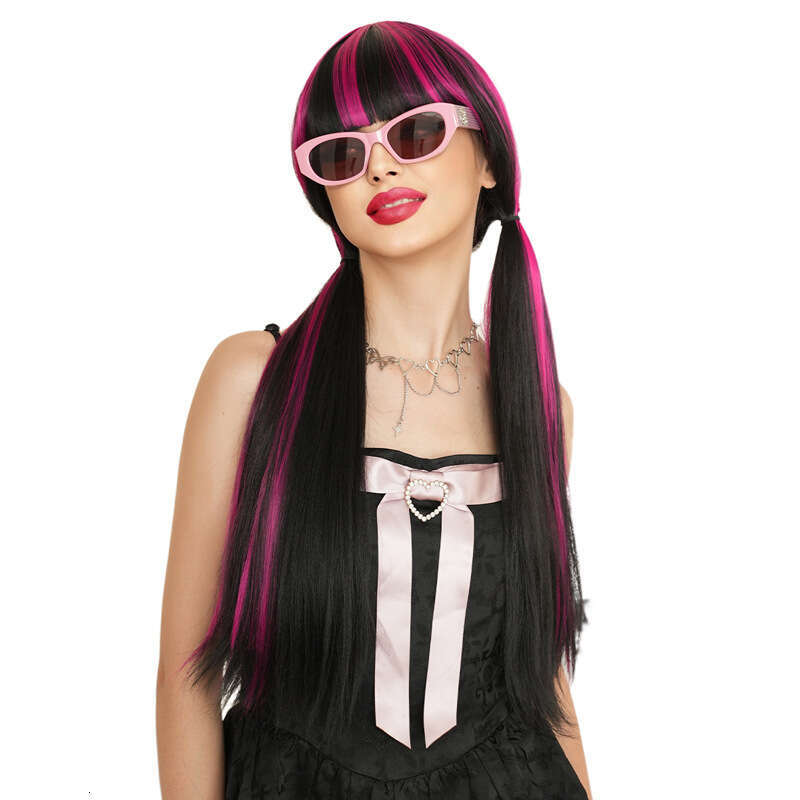 Dekulaila Halloween Female Cosplay Long Straight Hair Dyed Red High-Quality Role-Playing Street Wig Kq9 Kq9