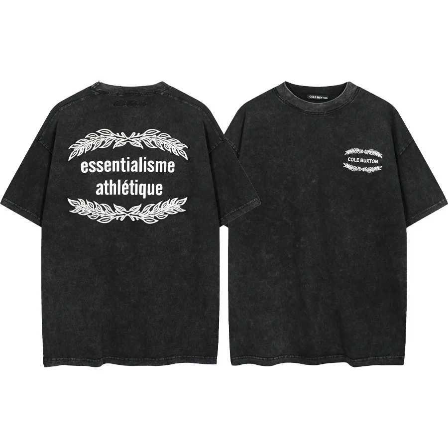 Women's T-Shirt American niche trendy brand fashion printing loose round neck mens and womens couple short-slved T-shirt Y2412127I8N