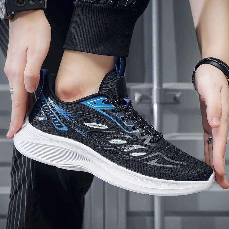 Mens shoes 50 big size 49 er light running shoes foreign trade casual shoes mesh surface flying woven breathable sneakersC250325