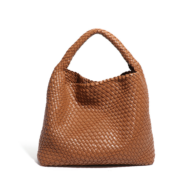 Handmade Woven Handbag Women, Fashionable Casual, Portable Shoulder Bag, Korean Version, Large Capacity Underarm Bag For Children And Mothers