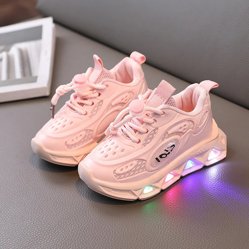 Childrens shoes fashionable and casual sports shoes for boys and girls glowing shoes for girls breathable and lightweight soft soled childrens shoes 2