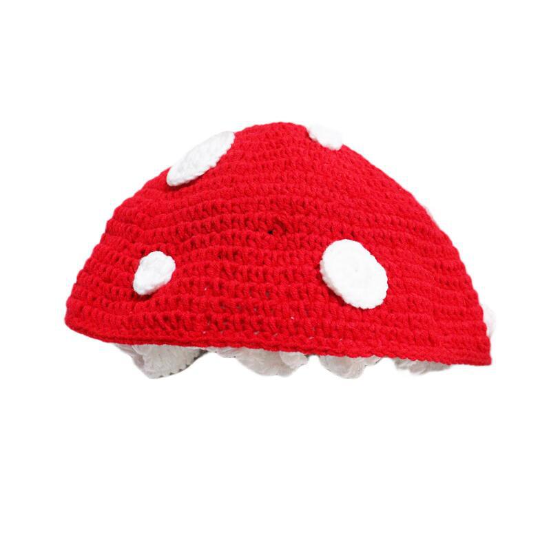Beanie Skull Caps Mushroom-Themed Winter Crochet Beanie for Women - Flattering Face Shape Knit Fisherman Hat with Forest Fairy Tale Charm Cute and War - view 3