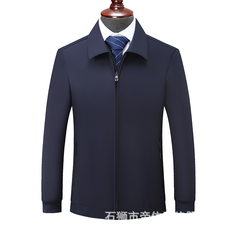 M11104 Lapel middle-aged men's jacket spring and autumn style middle-aged and elderly wear jacket casual tops