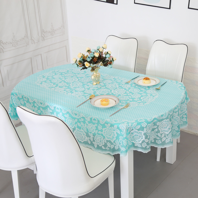 Oval Waterproof and Oil-proof Leave-in Dining Table Cloth Telescopic