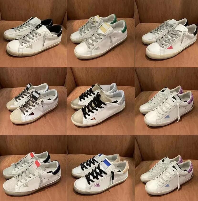 Luxury IT Classical Star Shoes Designer Brand Women&Men Sneakers Silver Glitter Leopard Real Leather suede Super Star Style Shoe