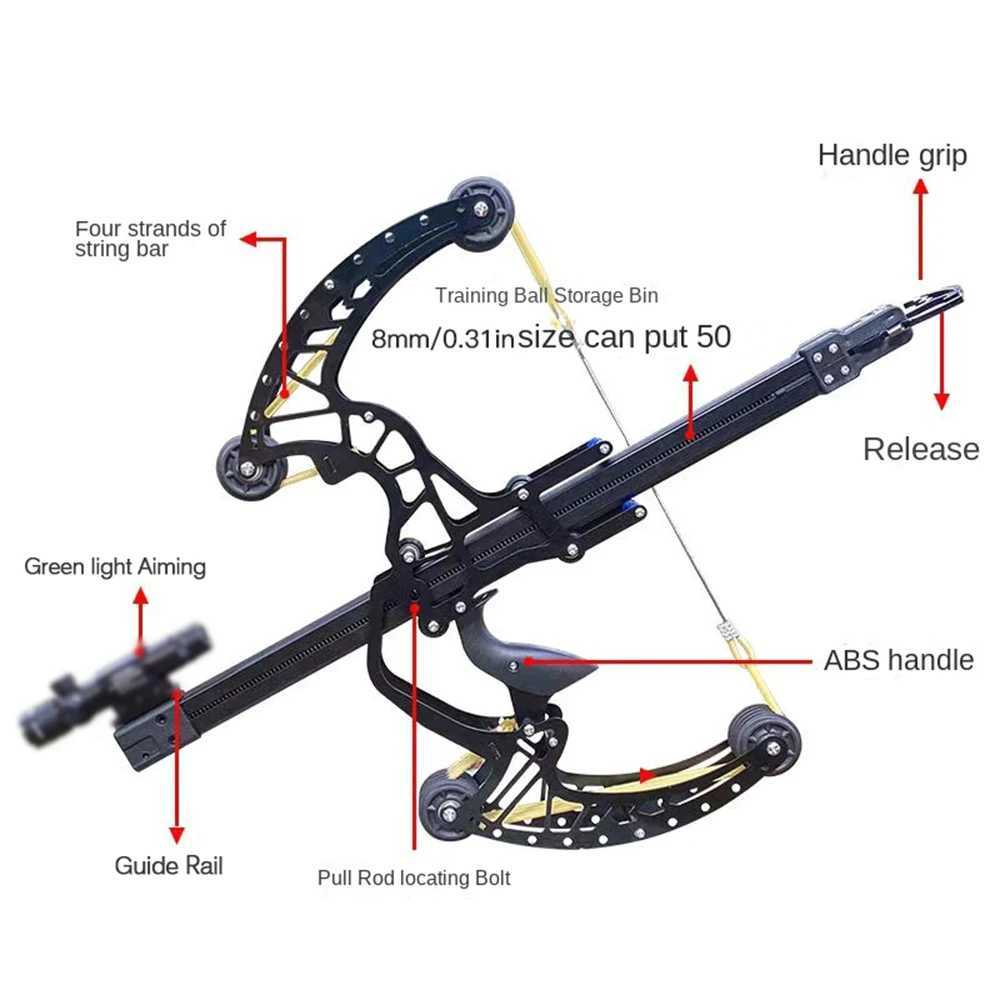 New all-metal 50-round compound bow and arrow compound slingshot steel ball double outdoor high-precision Green light bowXJ241217
