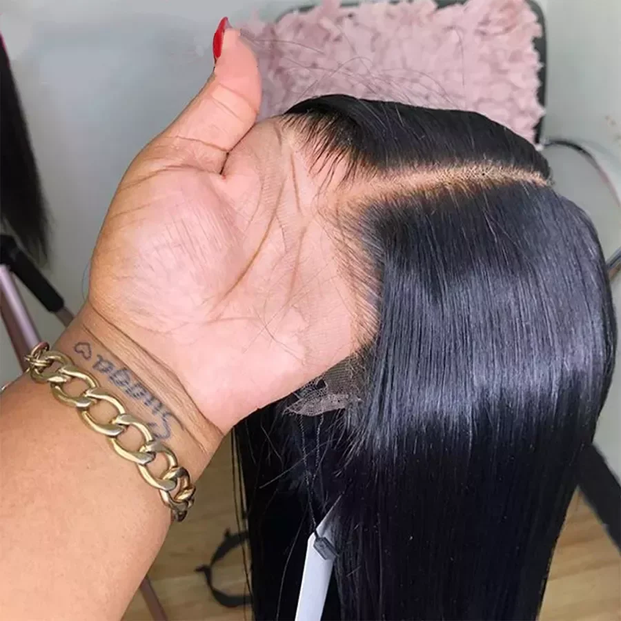 Black Brazilian Front Straight 30 Inch Deep Wave 4x4 Lace Frontal Wig Big Curly 100 Really Human Hair Preplucked Short Bob Wigs Ready To Wear