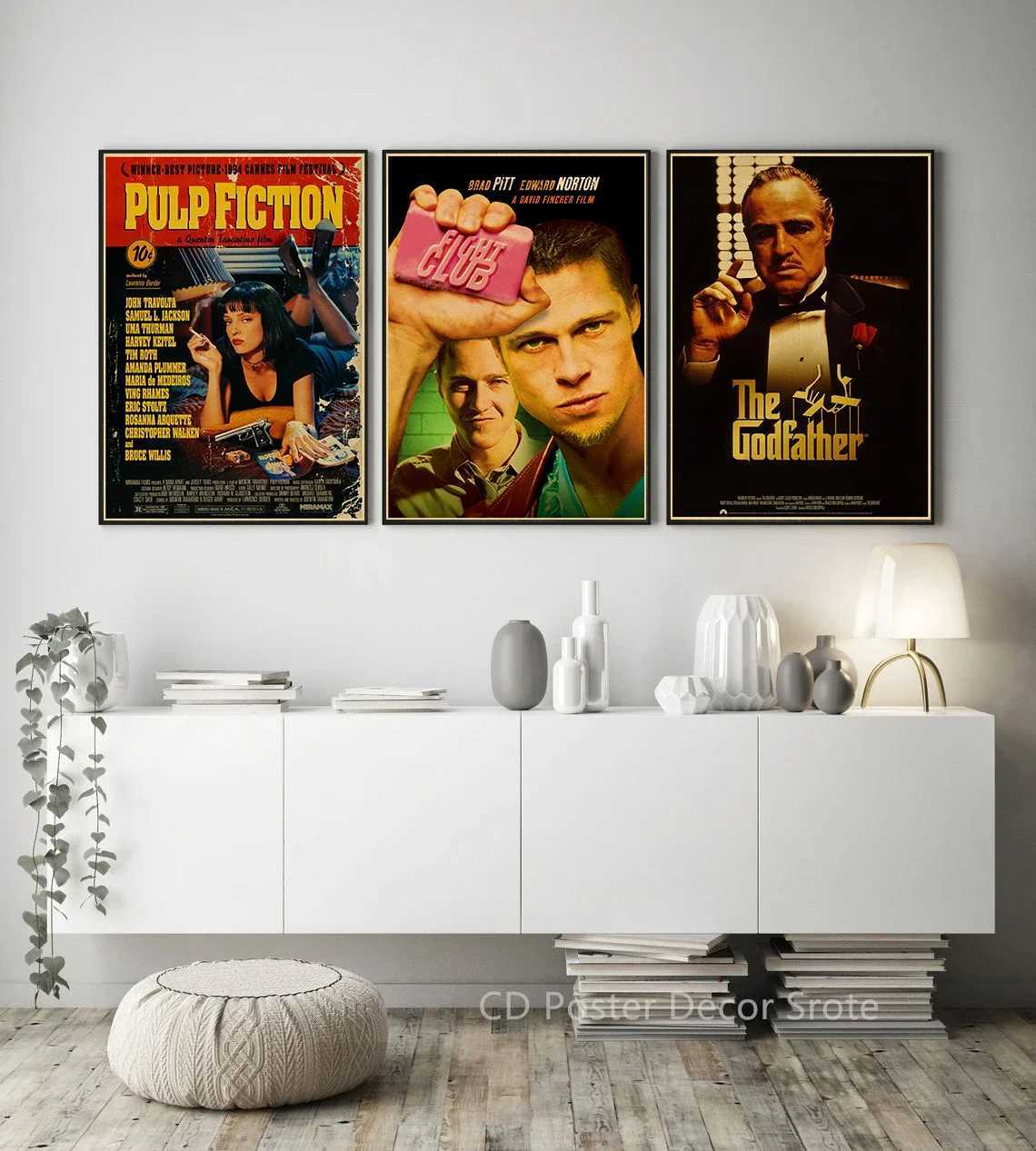 Vintage Classic Movie Posters Retro Prints Pulp Fiction/Godfather Poster Film Retro Home Room Decor Aesthetic Art Wall PaintingXJ2411216
