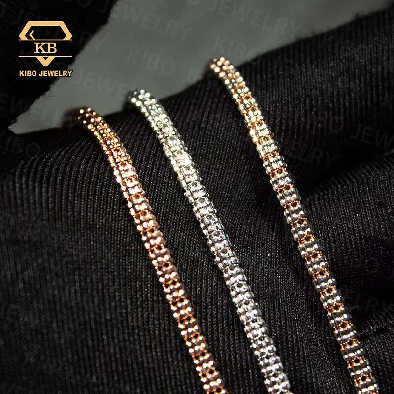Moon Ice Chain Shiny Iced Out Sier Gold Plated Wholesale S Fashion Necklaces Chains For Mens Bracelet Jewelry