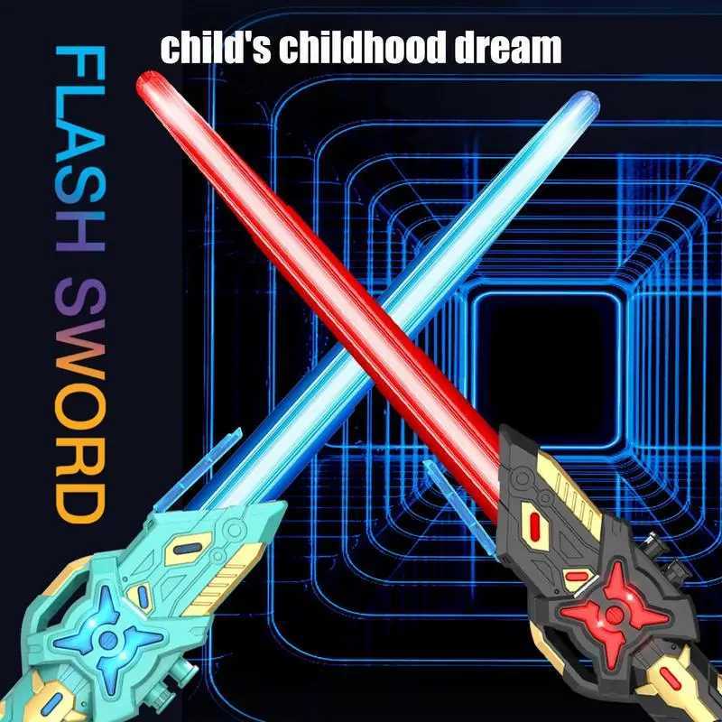 Laser Sword Toy Childrens Double sided Light Sword Fluorescent Rod Laser Rod Childrens Sword Toy War Gift Outdoor Toy Stretchable X241217