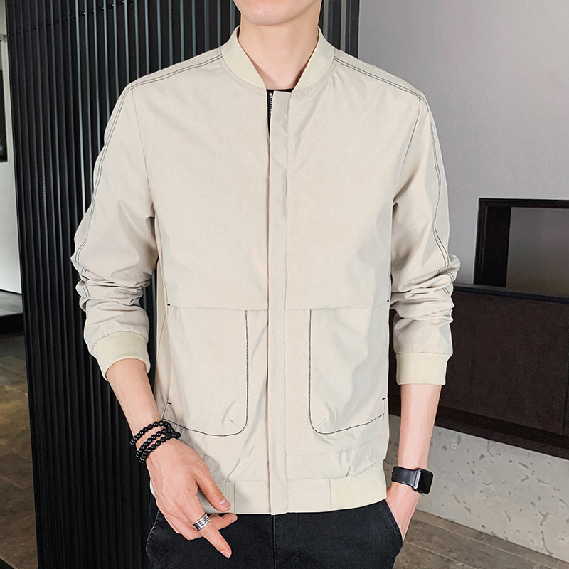 M6263 Men's autumn jacket 2024 Korean style trendy tops stand collar men's jacket