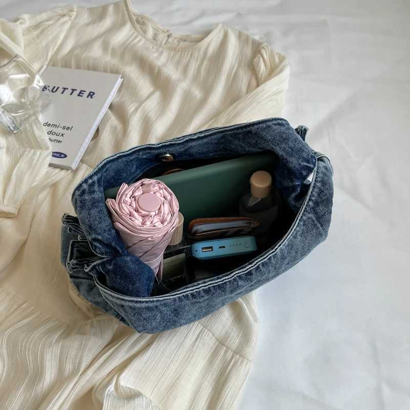 New Free Delivery Denim Shopper Purse Fi Wen Totes Shoder Bag Fem Khaki Canvas Designer French Style Underarm Handbag Z250210 Designer Bag Luxury Bag 