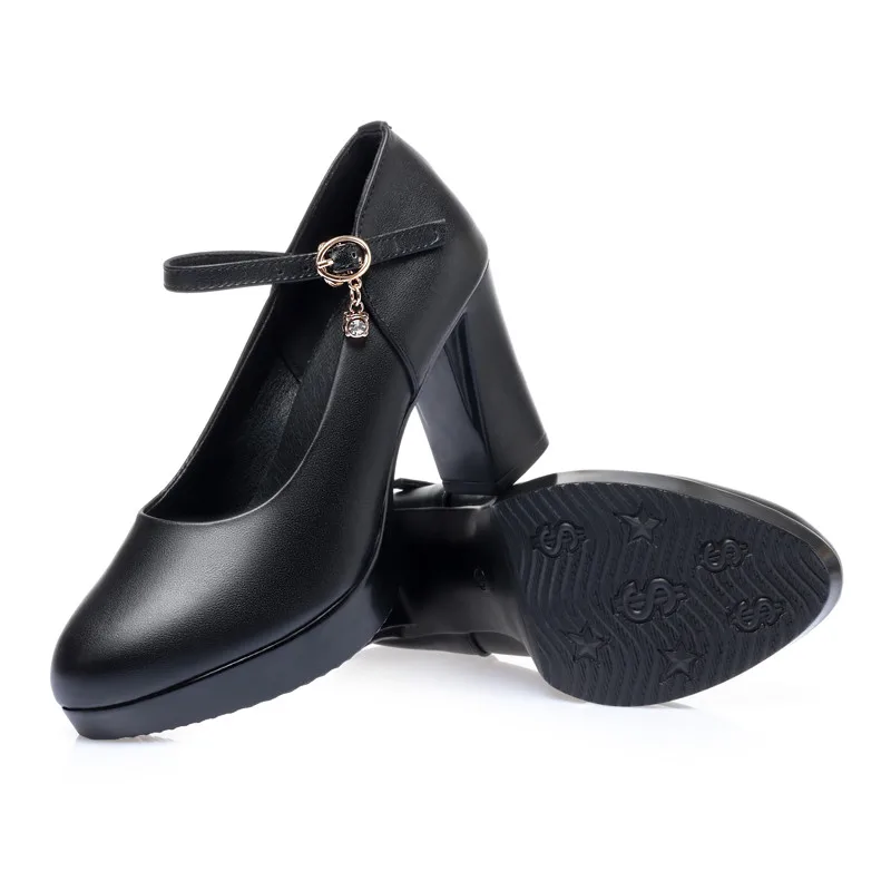 AIYUQI Women Fashion Shoes Spring Genuine Leather Women's High Heels Large Size Platform Shoes Office Women