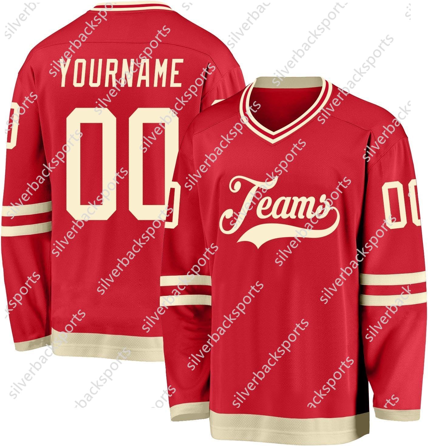 Customize Team Name Number White-Black Jersey, Personalized V-Neck Sports Hockey Jersey for Men Women Youth This baseball uniform is a quick-drying cu