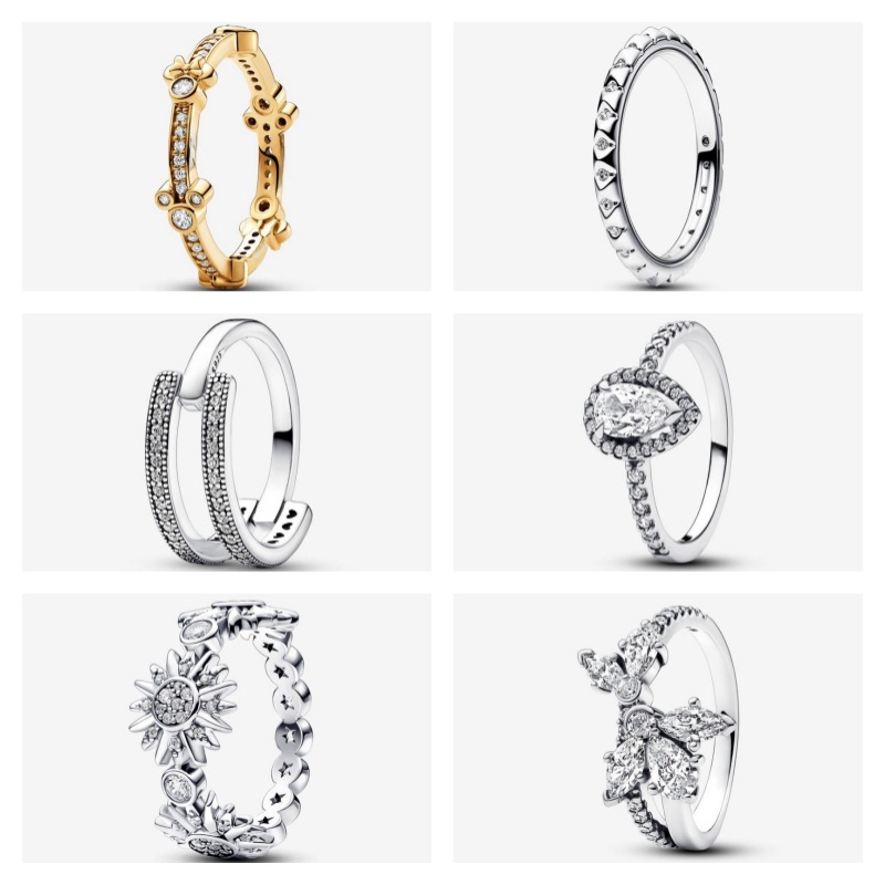 Luxury Cute Cubic Zirconia Diamond Heart Rings Women Girl S925 Sterling Silver Princess Wish Christmas Wedding Birthday Gifts Jewelry R072