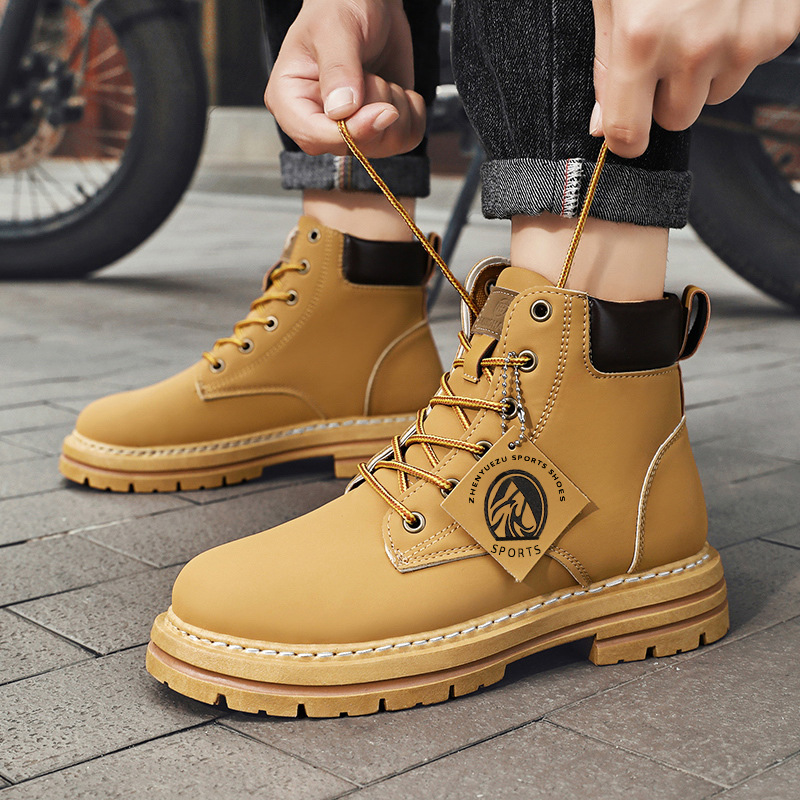 2025 winter new high-top Martin boots warm cargo shoes men's oversized casual explosive hot retro fashion boots tbl