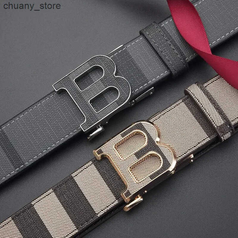 Belts New high-end PU leather mens belt casual and simple business letter B buckle belt luxurious and fashionable mens leather accessories L240910