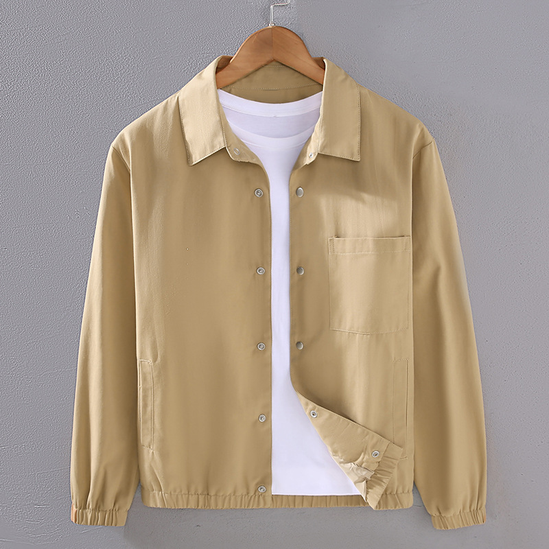 M12161 Solid color simple cotton jacket men autumn trend jacket men tops