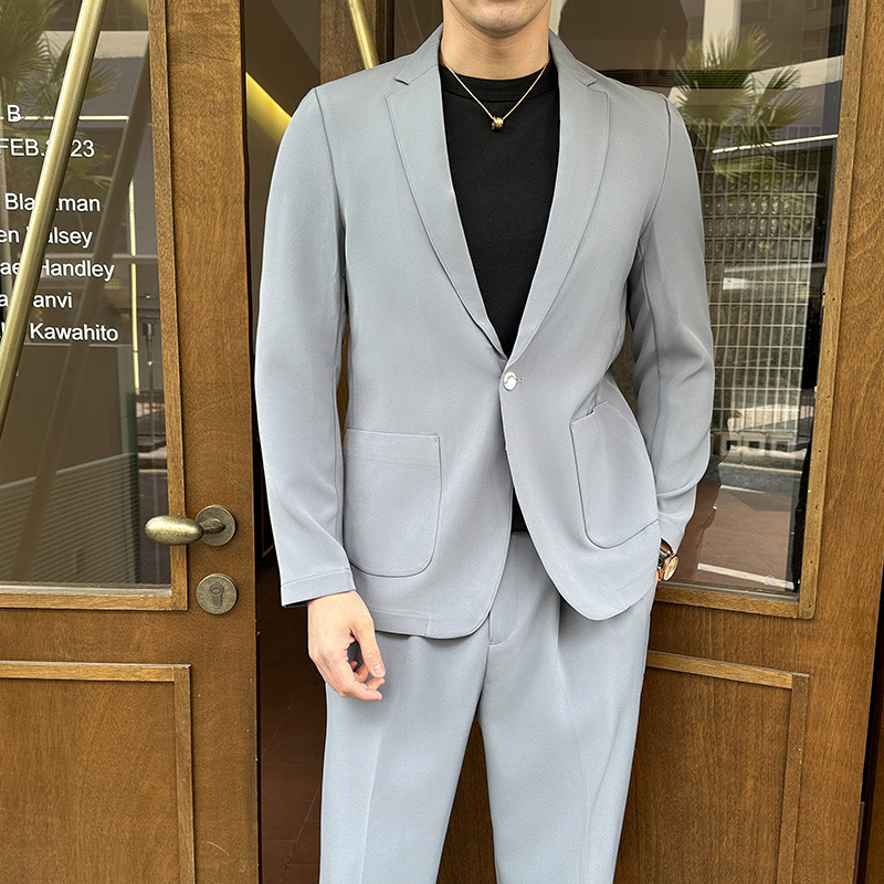B091 High-end elastic professional suit for men and women, same style, groom dress