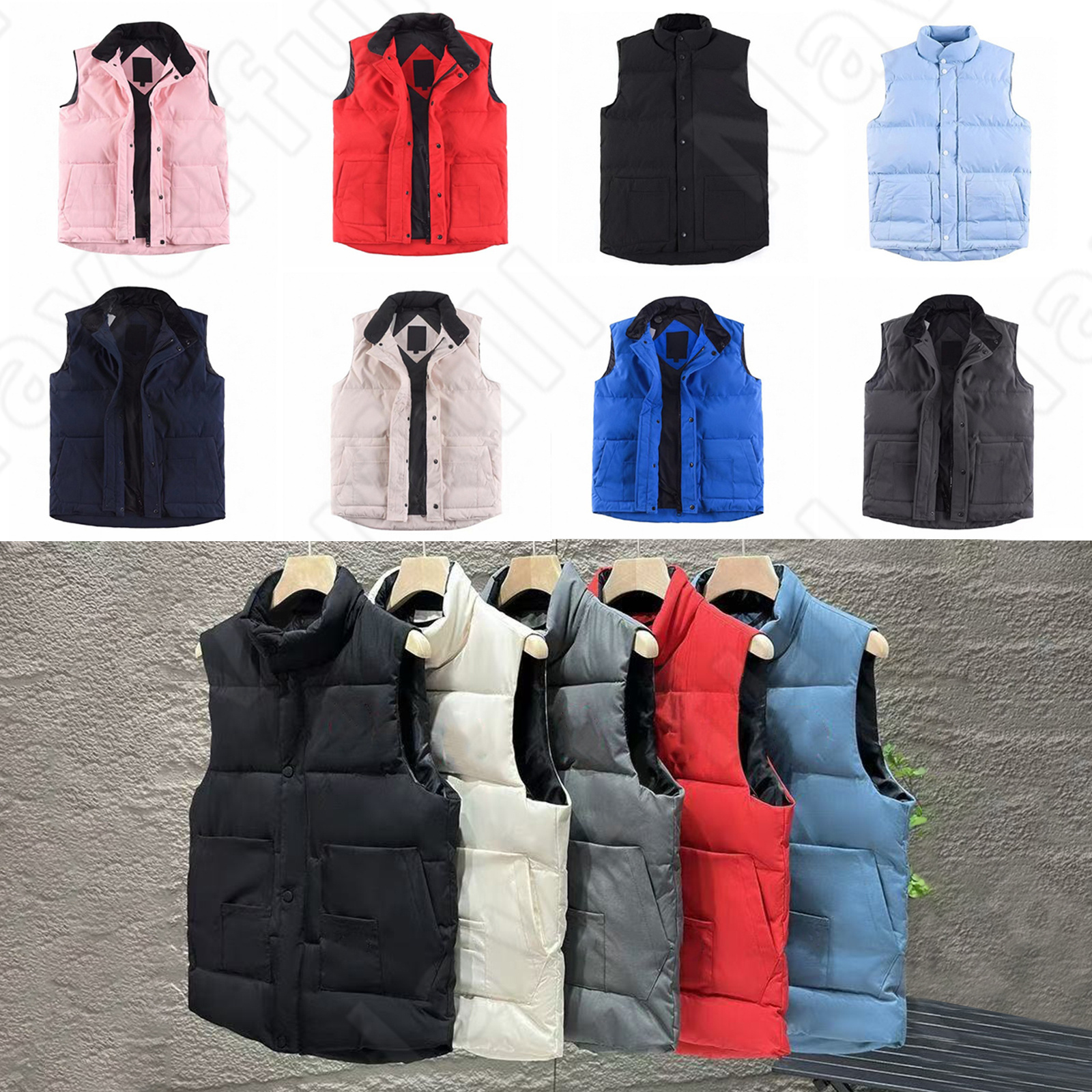 Canada Mens Gilet Puffer Jackets Parka Designer Outerwear Jacket Vest Luxury Down Men Women Winter Coat Graphite Gray Black White Blue Pop Couple Coat Size S-2XL