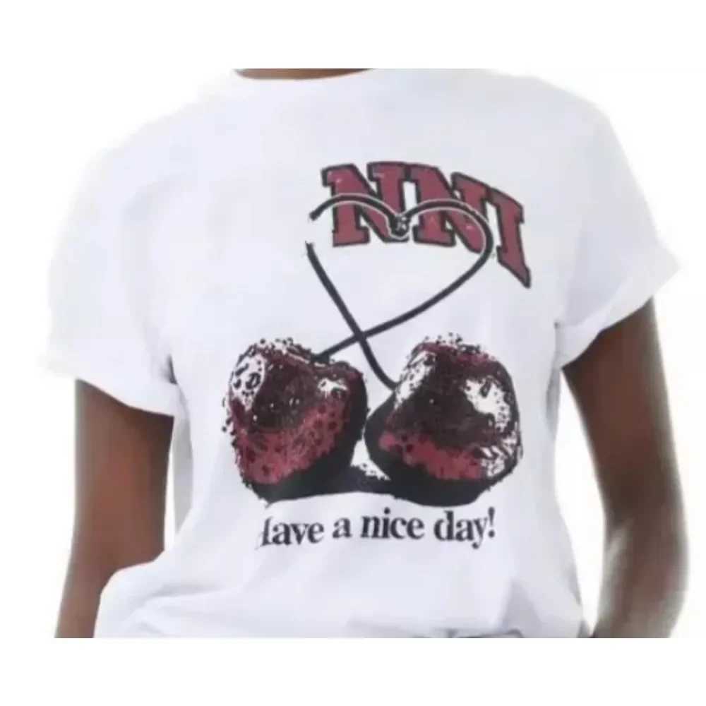 Women's T-Shirt Korean Brand Pure Cotton T-shirt with Fruit Print for Men Women Kid Round Neck Short Slved Casual Loose Short Slved Summer Y24121