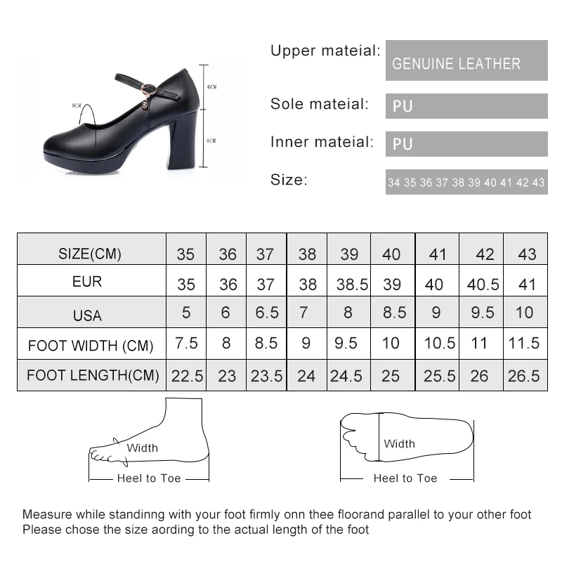 AIYUQI Women Fashion Shoes Spring Genuine Leather Women's High Heels Large Size Platform Shoes Office Women