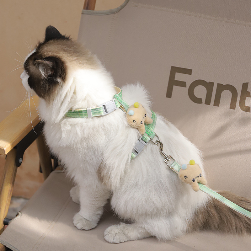 2025 new pet supplies collar, outdoor cat suspender chain, red bunny chest back style, high-quality dog leash, wholesale and free shipping in stock