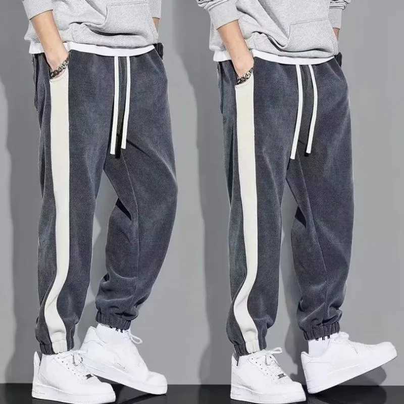 2025S Fashion Designer High Quality Autumn And Winter Sweatpants Trendy Thick Loose Ankle Sports Hiphop Vintage Pants Korean Version Gray Casual Mens 