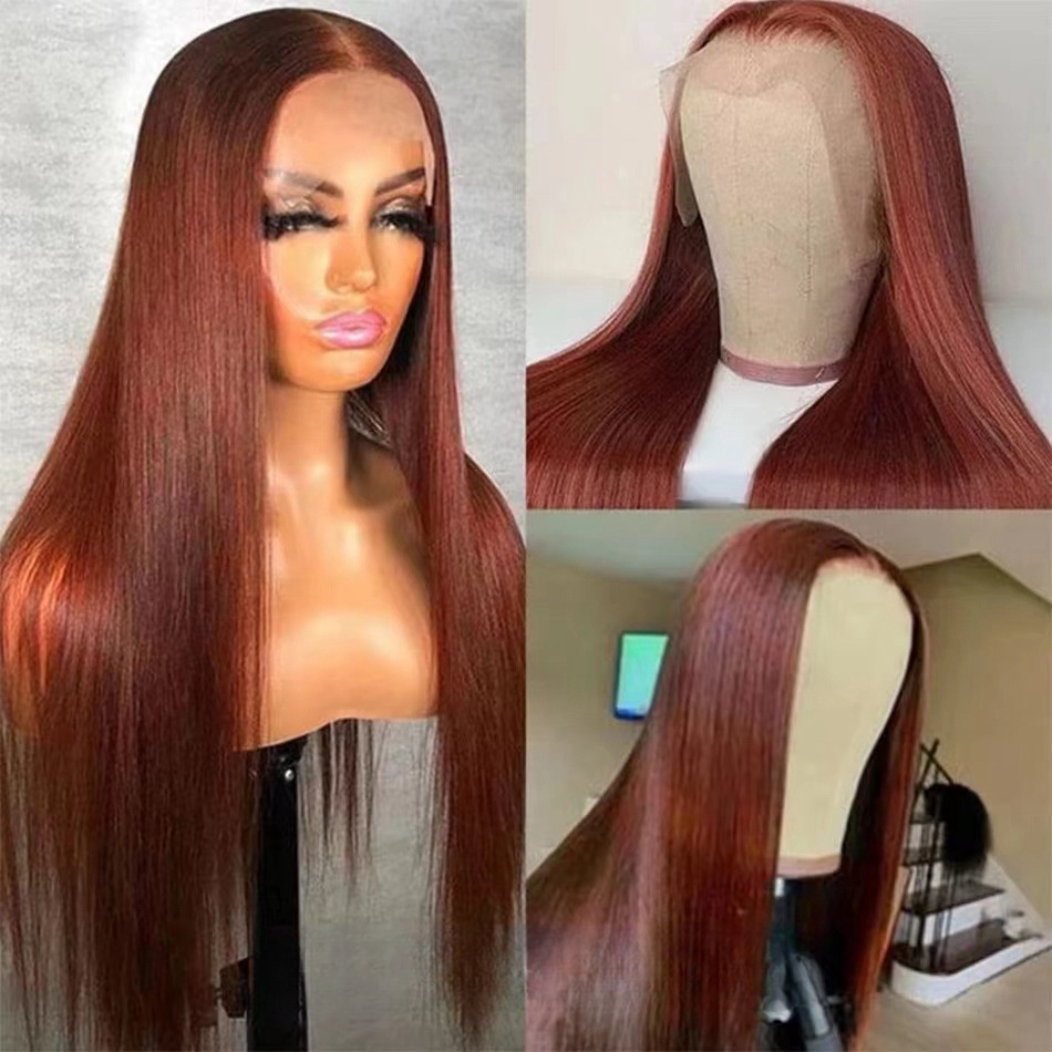 13*4 lace Water Wave Glueless Hair 34 Inch Brazilian Look Like Human Hair Wigs Glueless Lace Front Wigs Luxurious Straight Synthetic Ready to Wear Wig