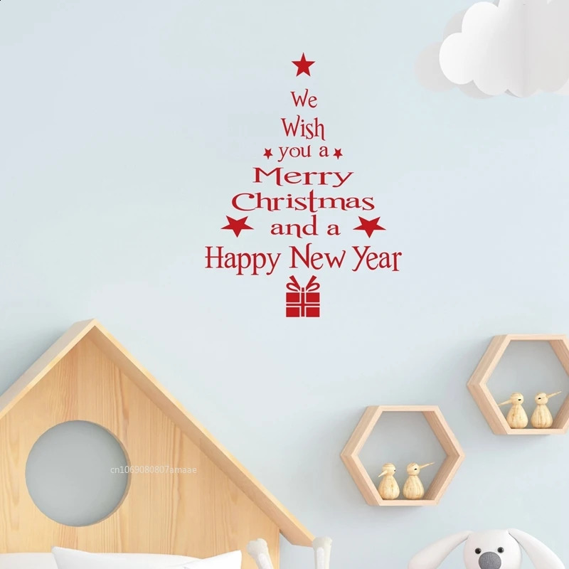 Christmas Tree Window Clings Stickers for Glass Xmas Decals Home Decoration Holiday Decoration 2025 for Year Party 241213