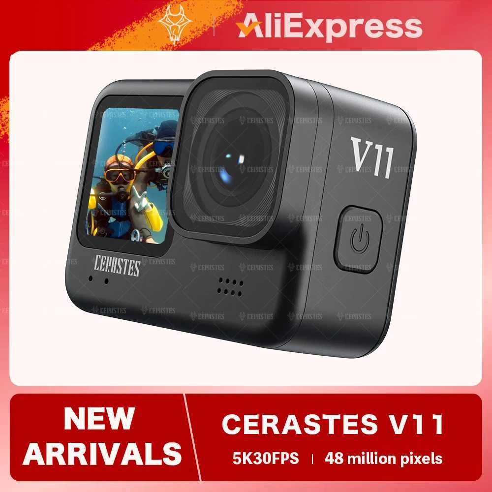 Smart Home Security System CERASTES V11 5K 4K60F WiFi Anti-shake Action Camera Go With Remote Control Screen Waterproof Sport Camera pro drive recorde