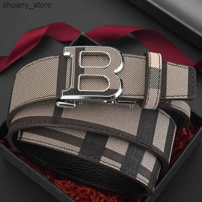 Belts New high-end PU leather mens belt casual and simple business letter B buckle belt luxurious and fashionable mens leather accessories L240910