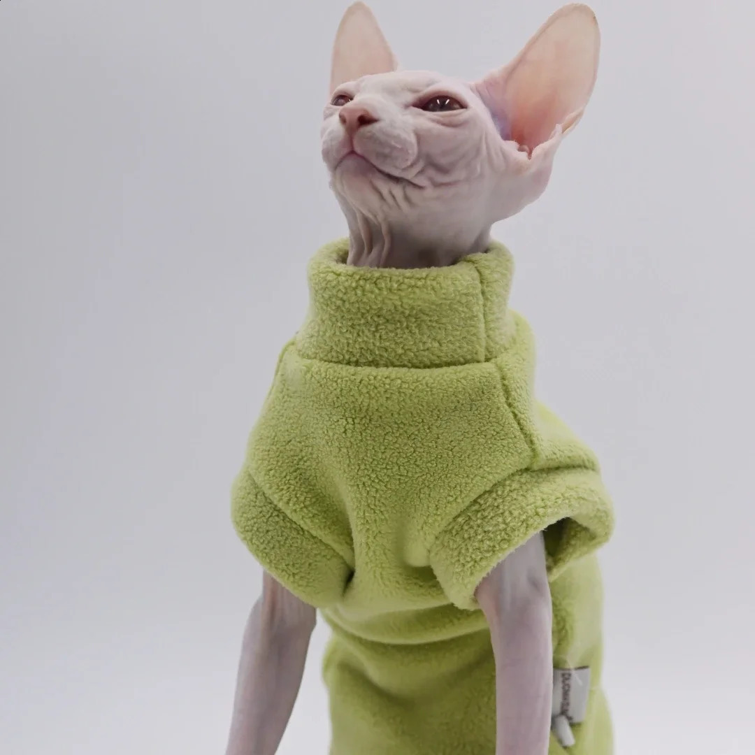 DUOMASUMI-Soft Dirt-Resistant Sphynx Clothes Costume Thick Winter Apparel Devon Hairless Cat Clothing 241216