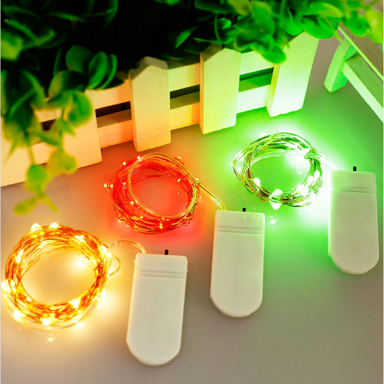 Holiday Season U-Button Copper Wire Light Chain Set Festive Bulb Decorations for Cakes & Flowers