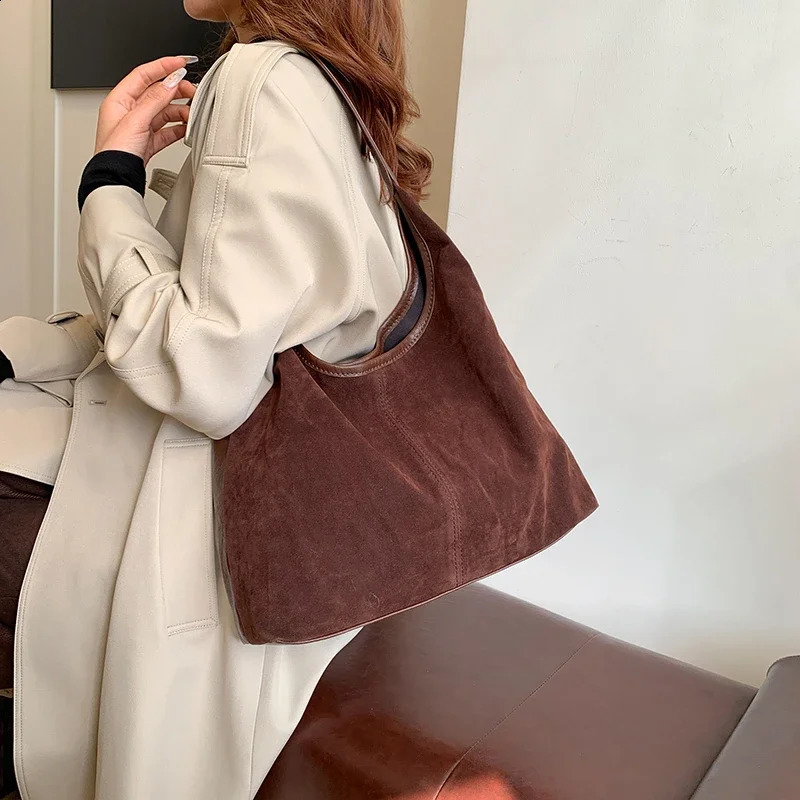 Solid Sewing Thread Shoulder Bag Interior Compartment Bags for Women Hasp Large Capacity Womens Handbags Bolso De Hombro 241216