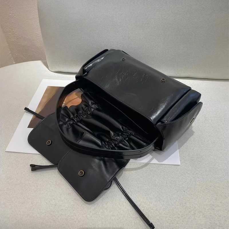 Womens Luxury Designer Handbag and Wallet 2024 New Distressed PU Leather Bow Fold Shoulder Bag Y241216