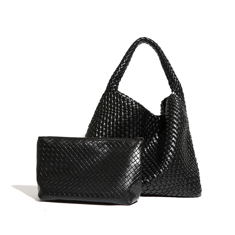 Handmade Woven Handbag Women, Fashionable Casual, Portable Shoulder Bag, Korean Version, Large Capacity Underarm Bag For Children And Mothers